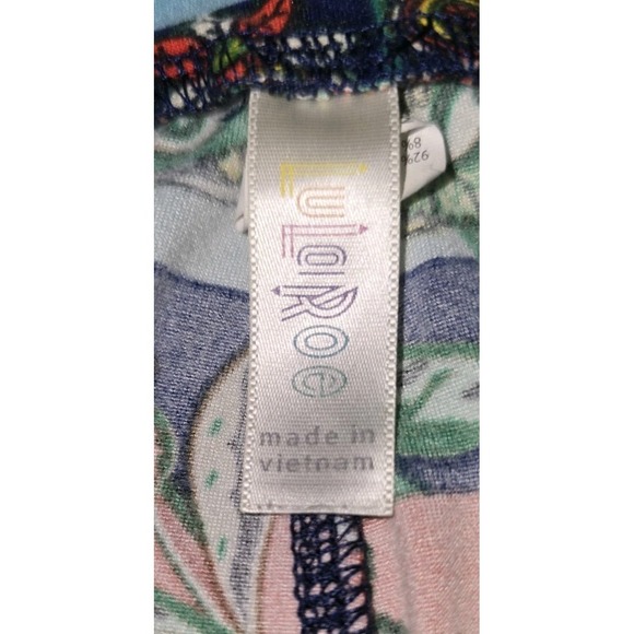 LuLaRoe Leggings Tall & Curvy Multicolor Striped Floral - Picture 10 of 11